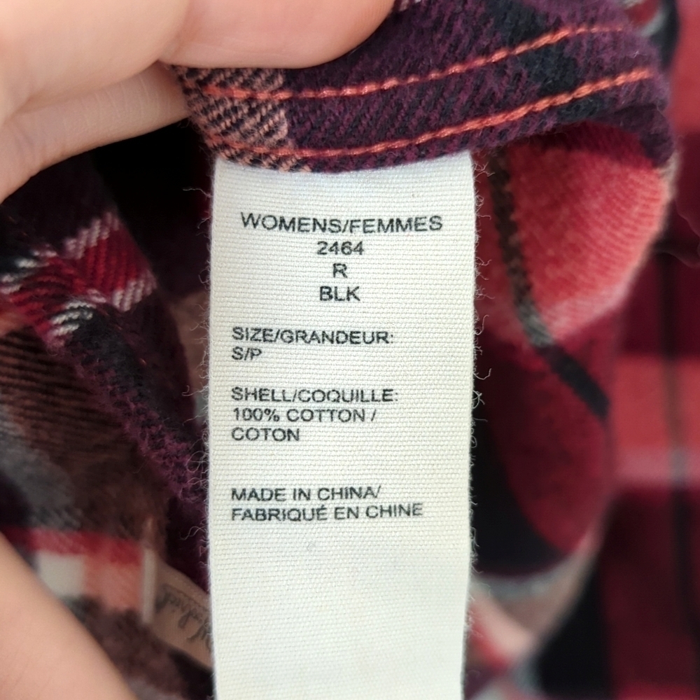 Woolrich Plaid Flannel Relaxed Fit Long Sleeve Button Down Shirt Red Burgundy S - Picture 6 of 14